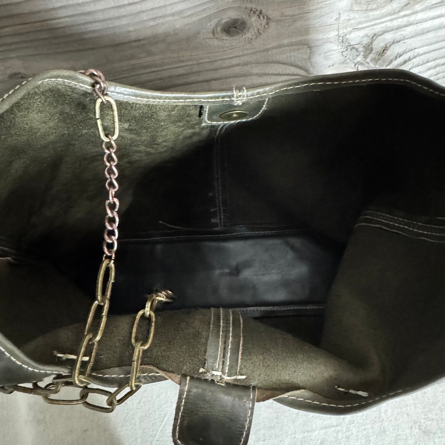 Vintage Green Bling Slouch with Detachable Clutch