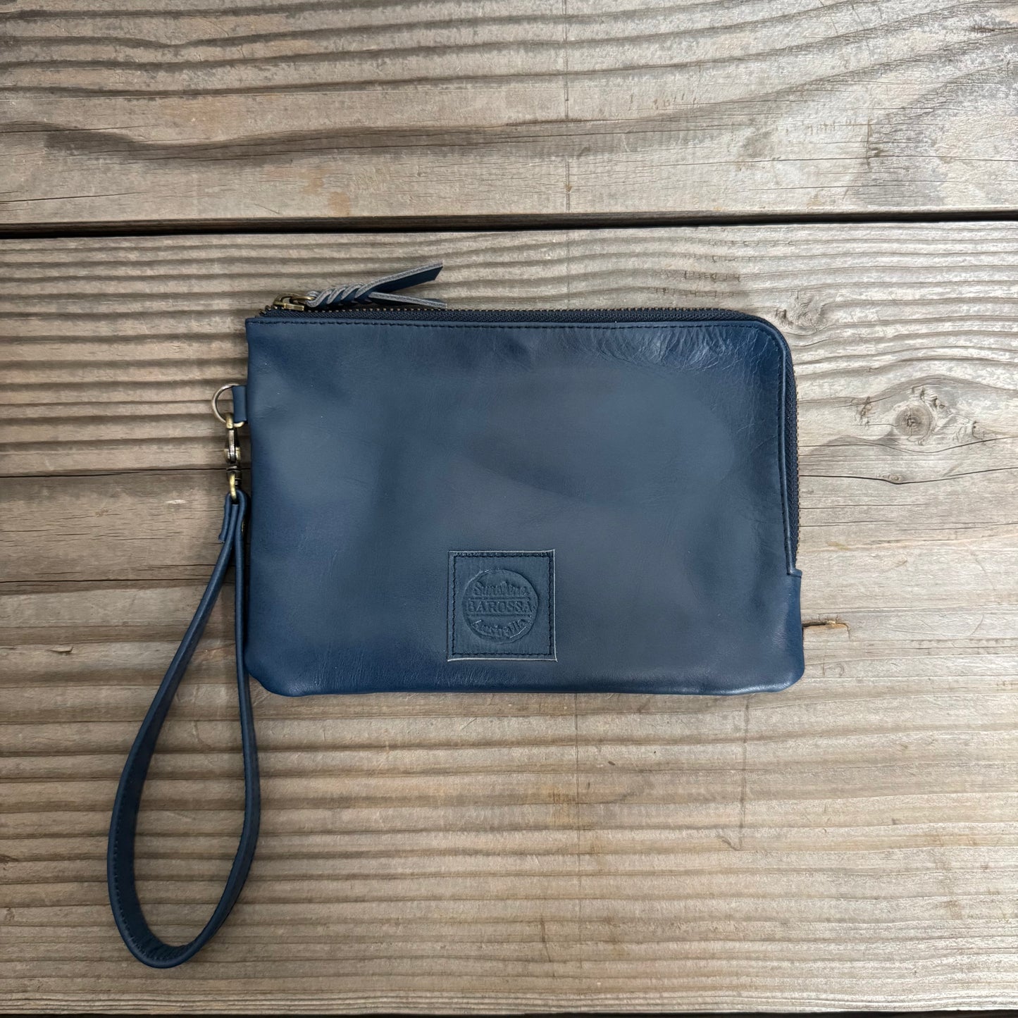 Long-Zippered Leather Clutch