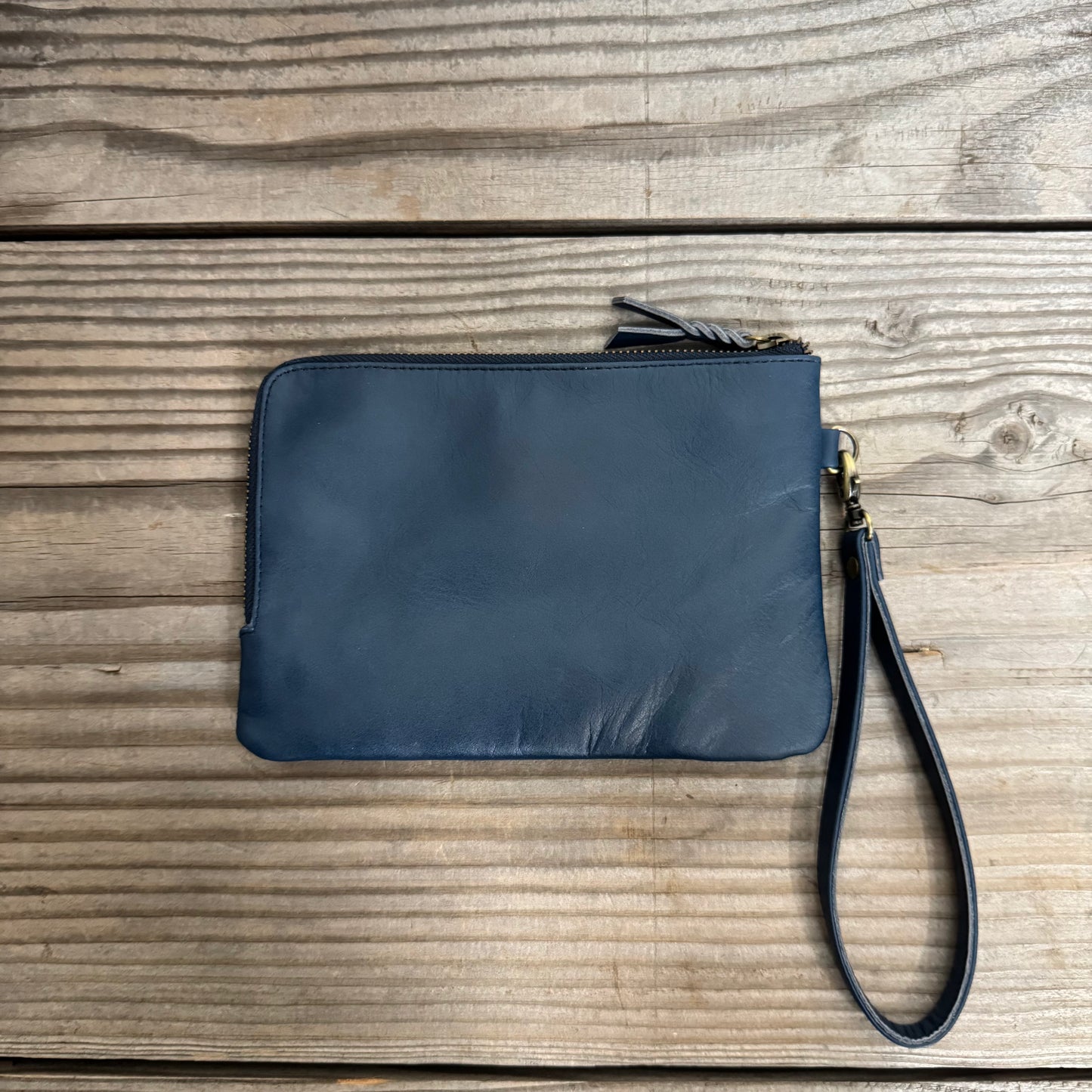 Long-Zippered Leather Clutch