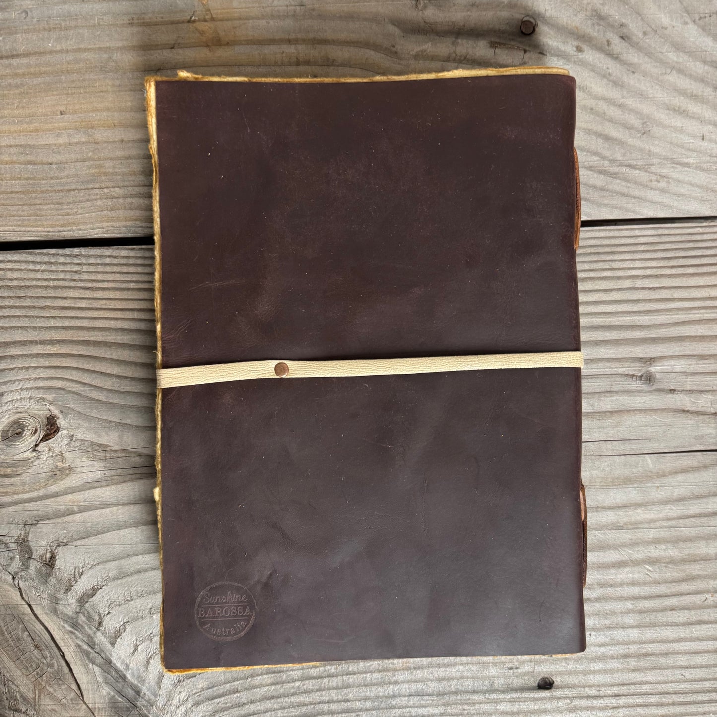 A4 Handmade Paper Bound Leather Journal
