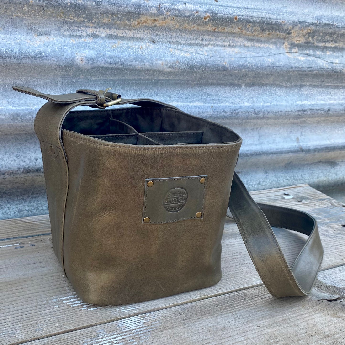 Quad Bottle Leather Wine Carrier