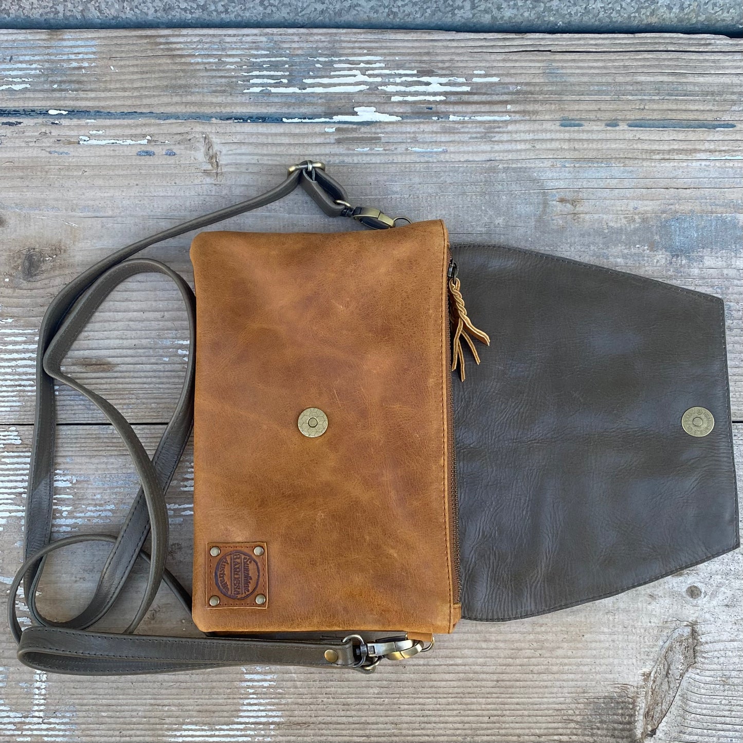 Double Compartment Woven Flap Clutch