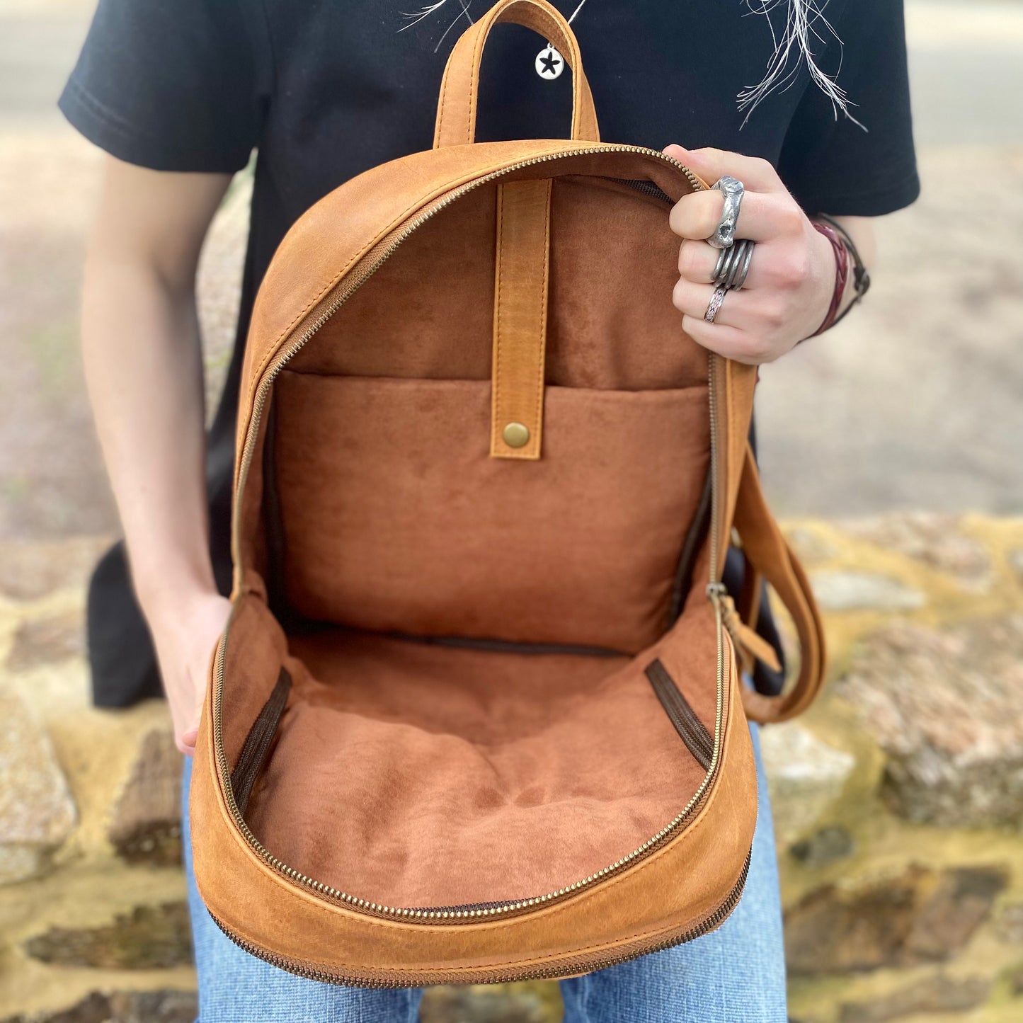 Traditional Leather Backpack