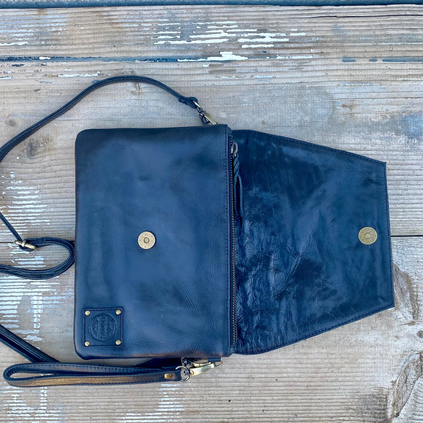 Double Compartment Woven Flap Clutch