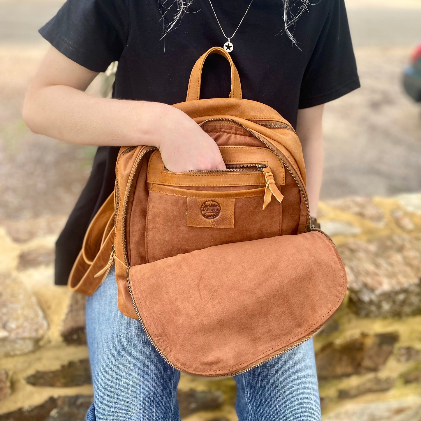 Traditional Leather Backpack