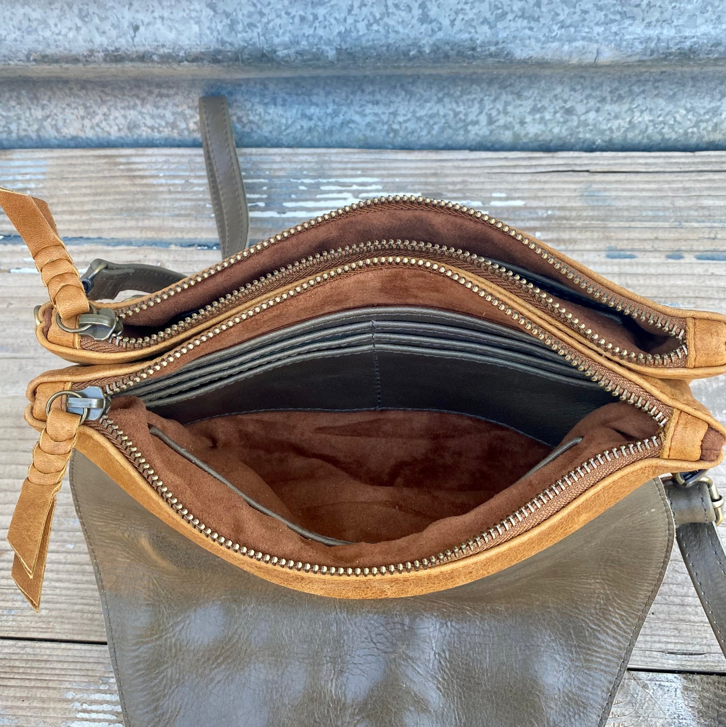 Double Compartment Woven Flap Clutch