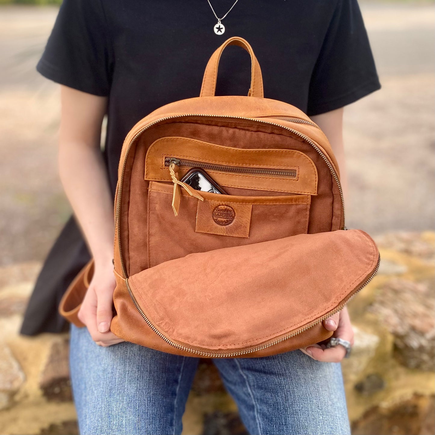 Traditional Leather Backpack