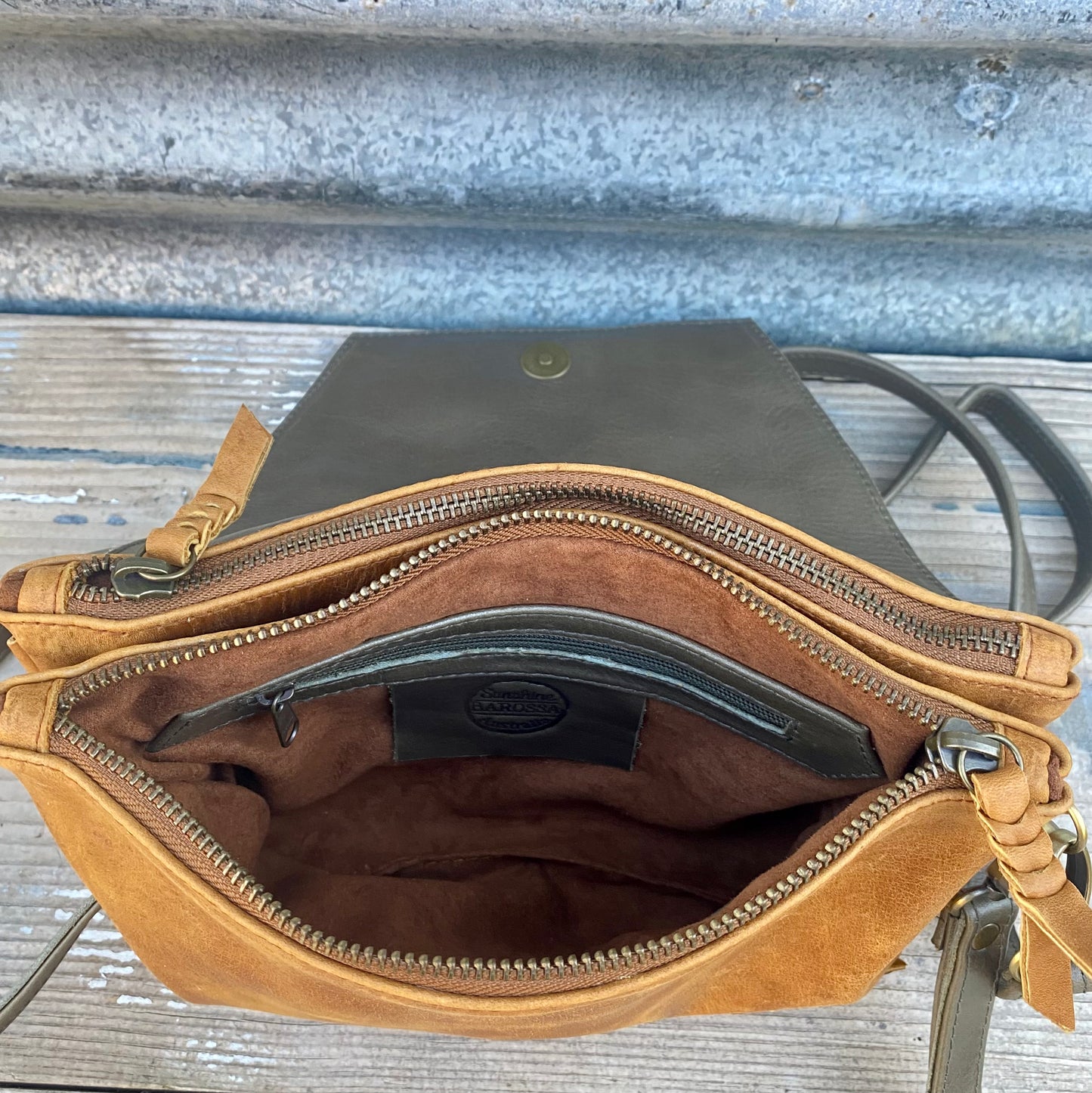 Double Compartment Woven Flap Clutch