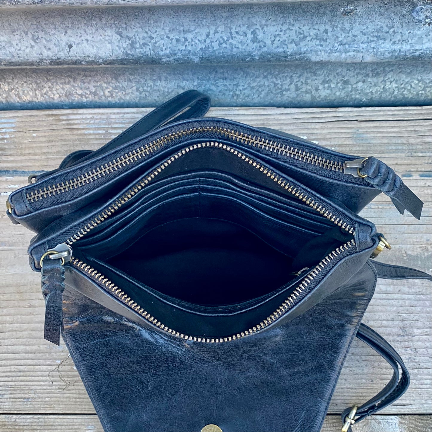 Double Compartment Woven Flap Clutch