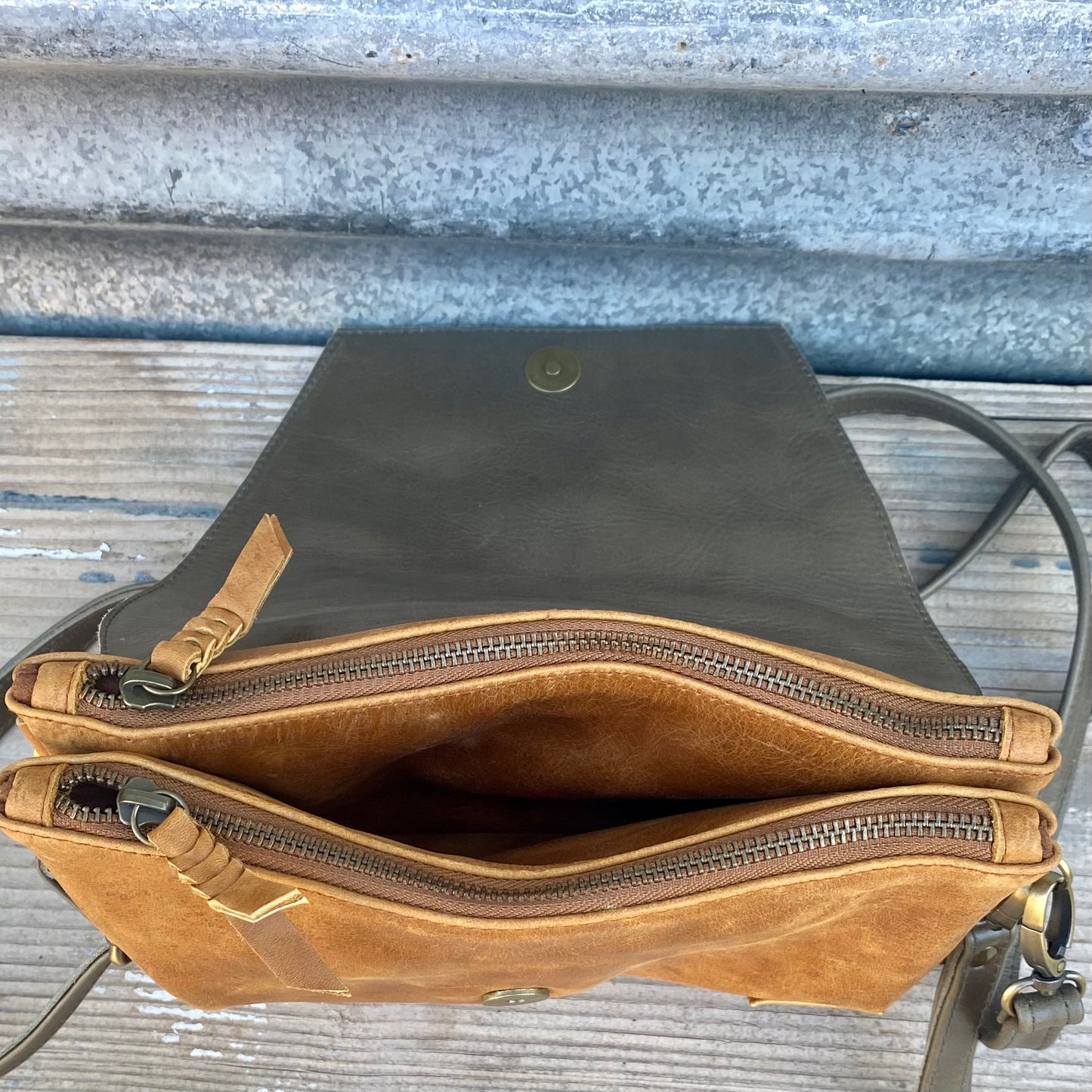 Double Compartment Woven Flap Clutch