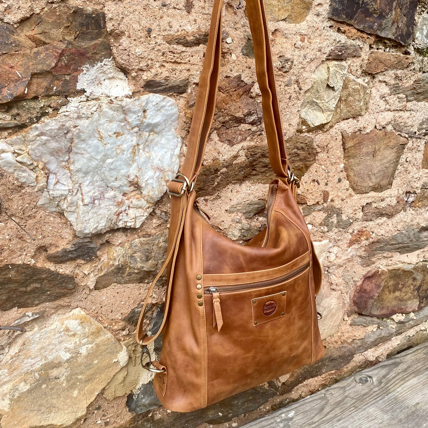Convertible Leather Bag to Backpack