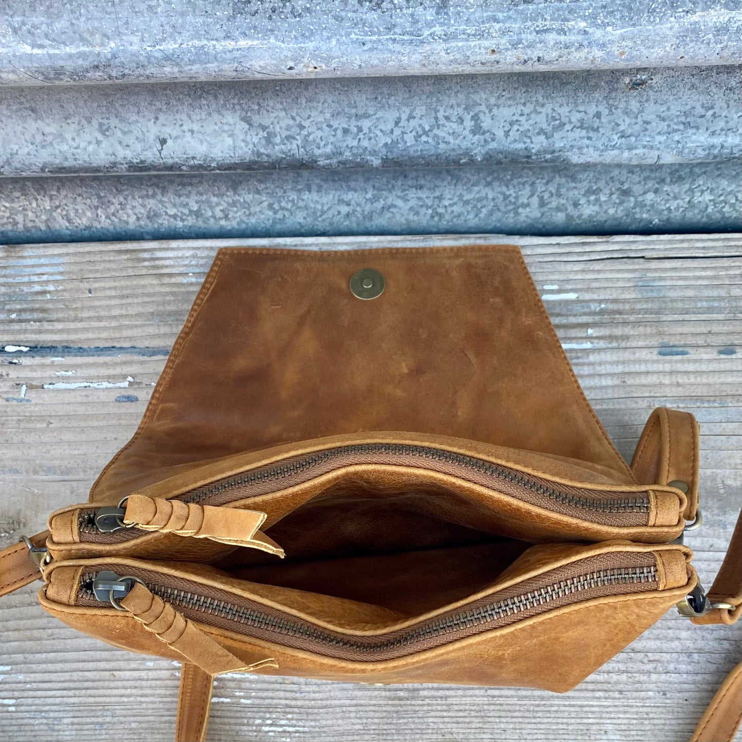 Double Compartment Woven Flap Clutch