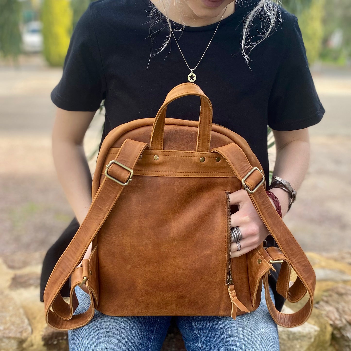 Traditional Leather Backpack