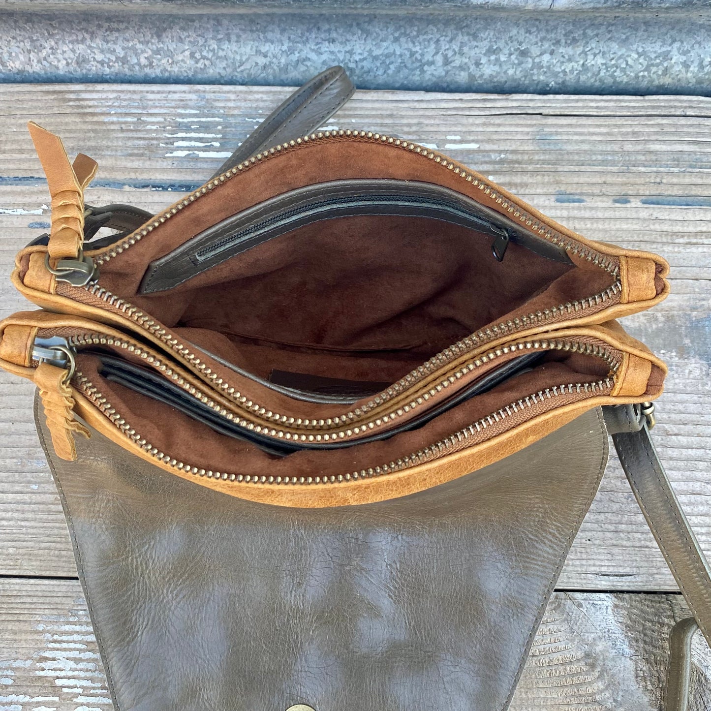 Double Compartment Woven Flap Clutch