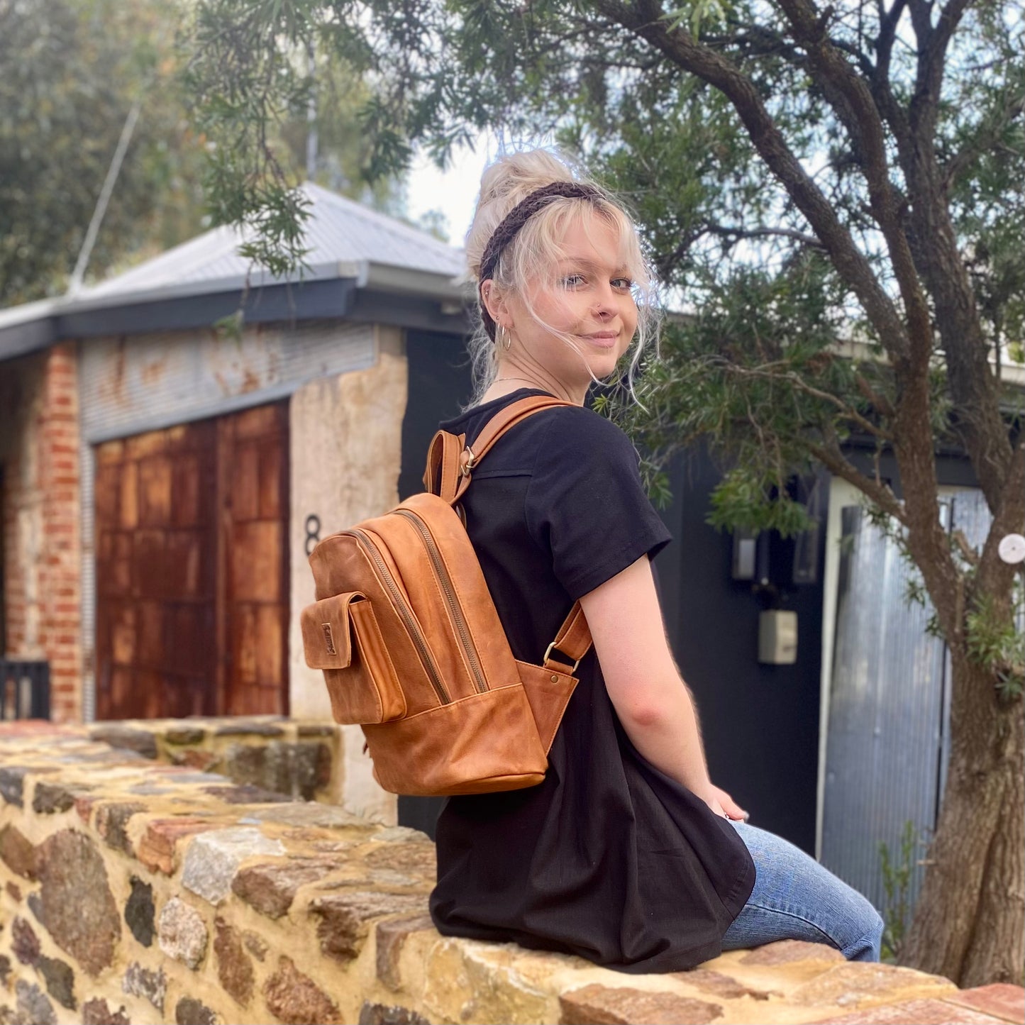 Traditional Leather Backpack