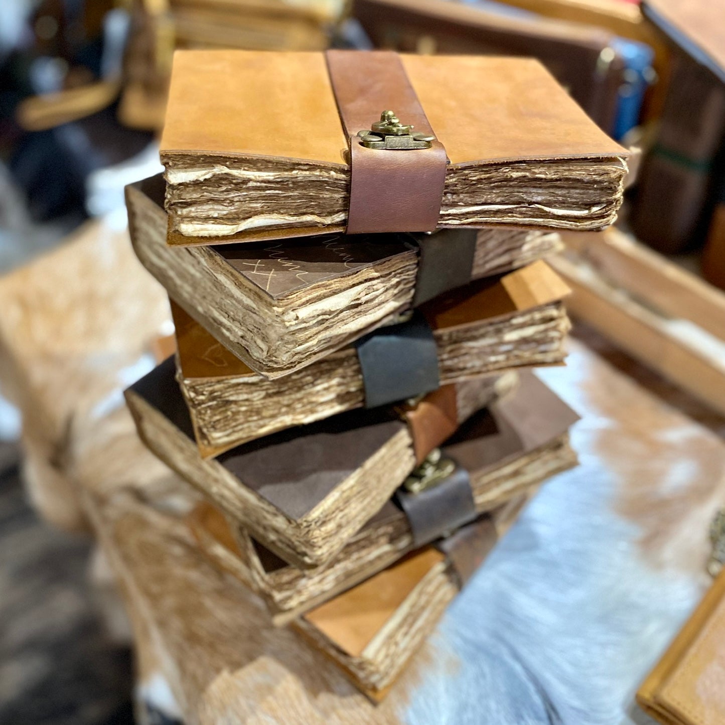 Handmade Paper Bound Leather Journal A5