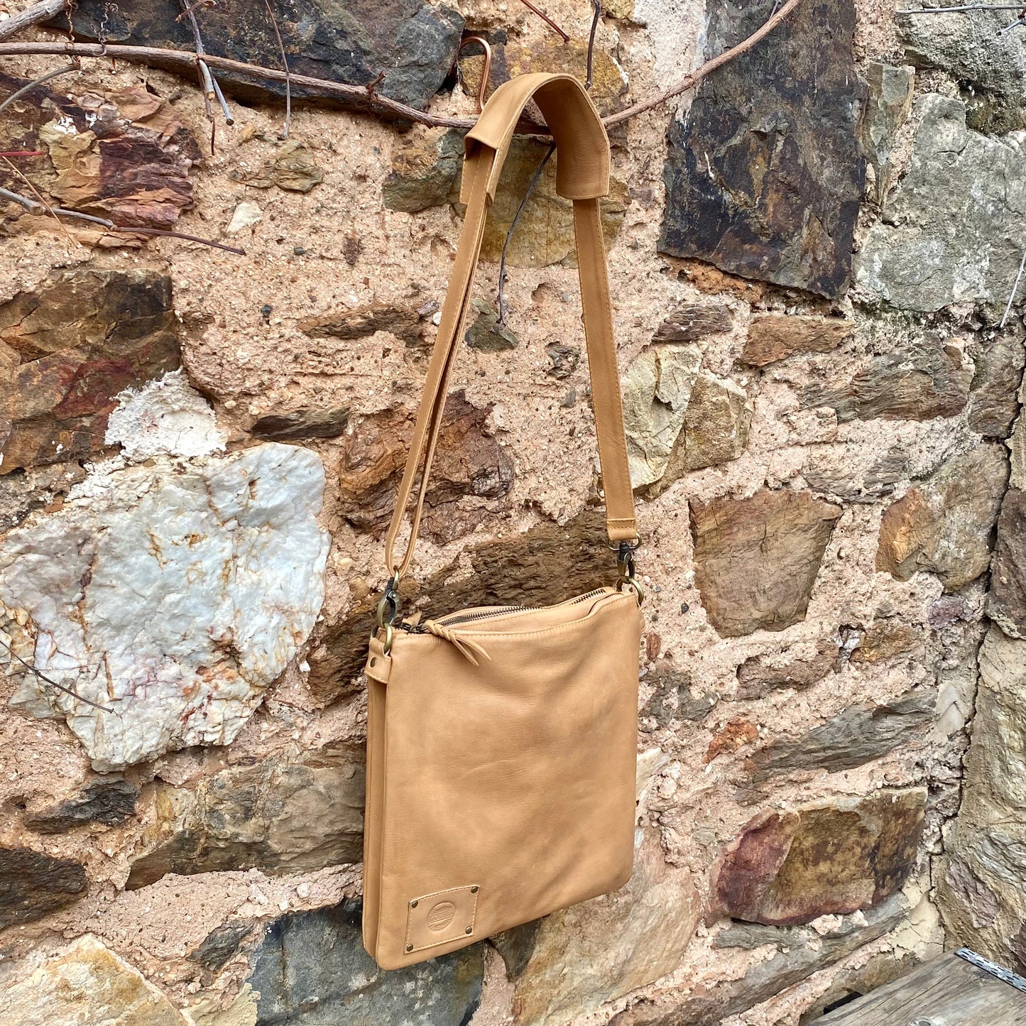 Sally Double Compartment Leather Handbag/Travel Bag