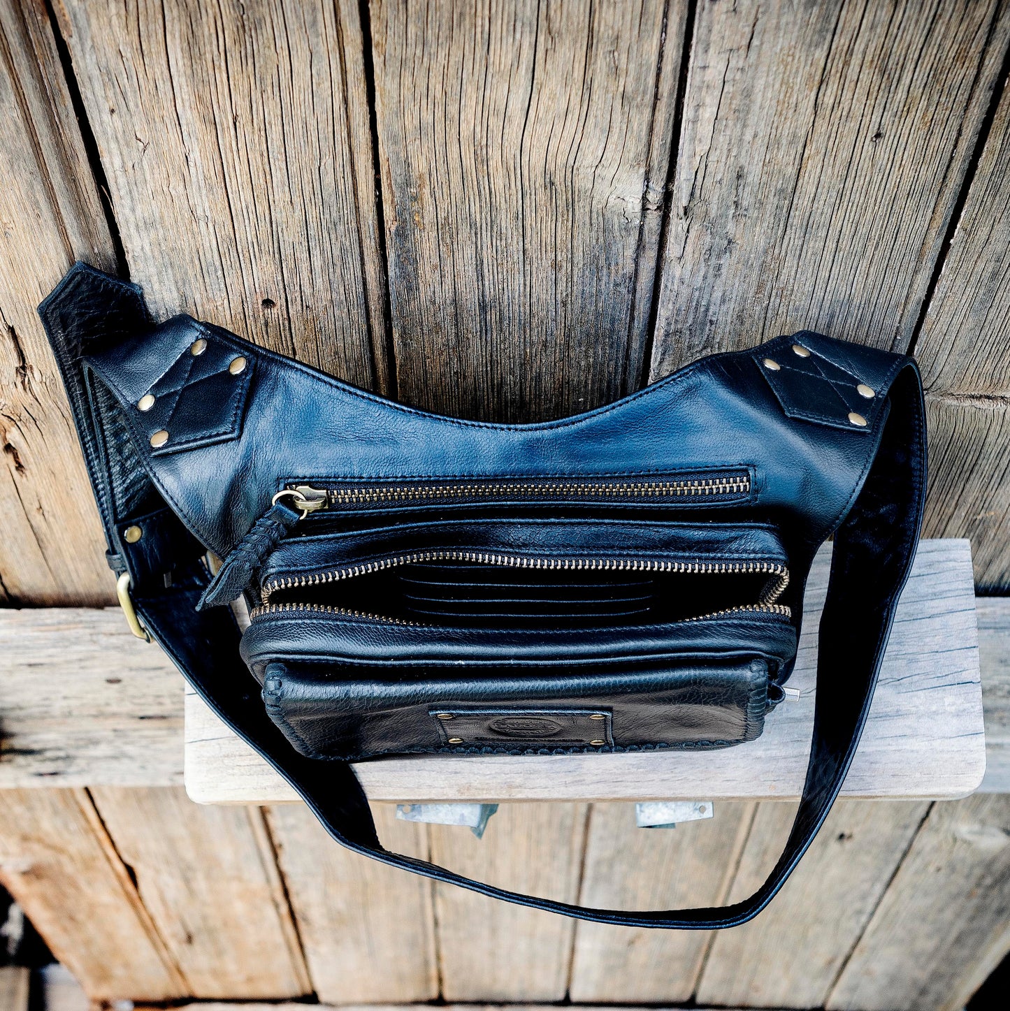 Leather Travel/Festival Waist or Across Body Bag