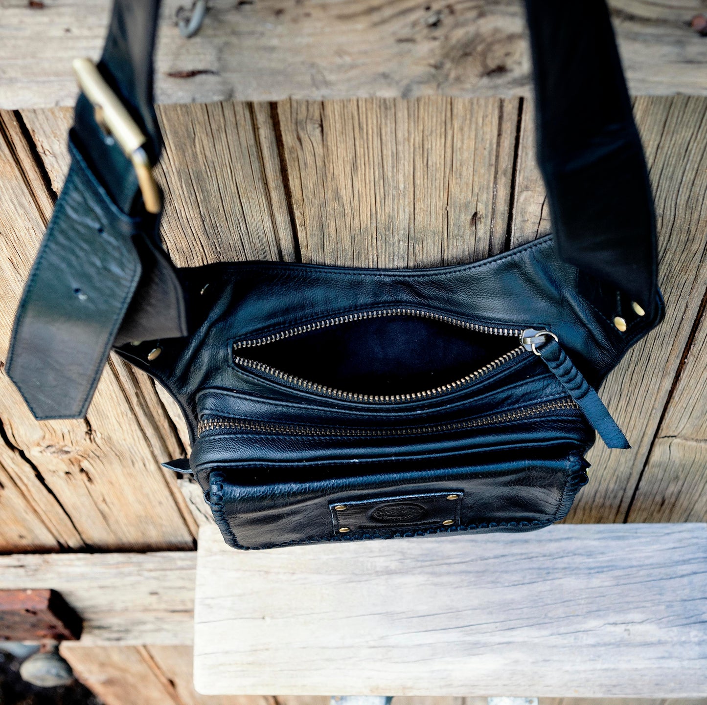 Leather Travel/Festival Waist or Across Body Bag