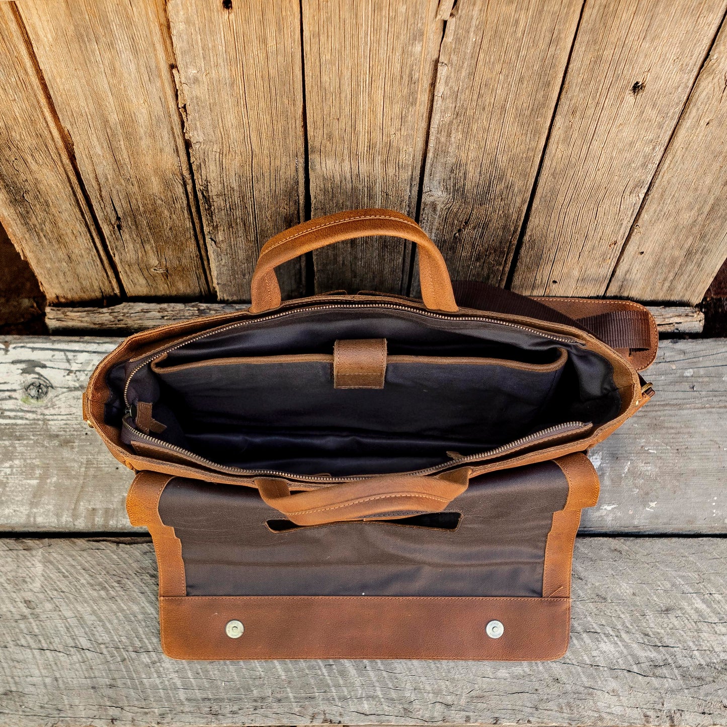 Buffalo Hide Leather Laptop Satchel