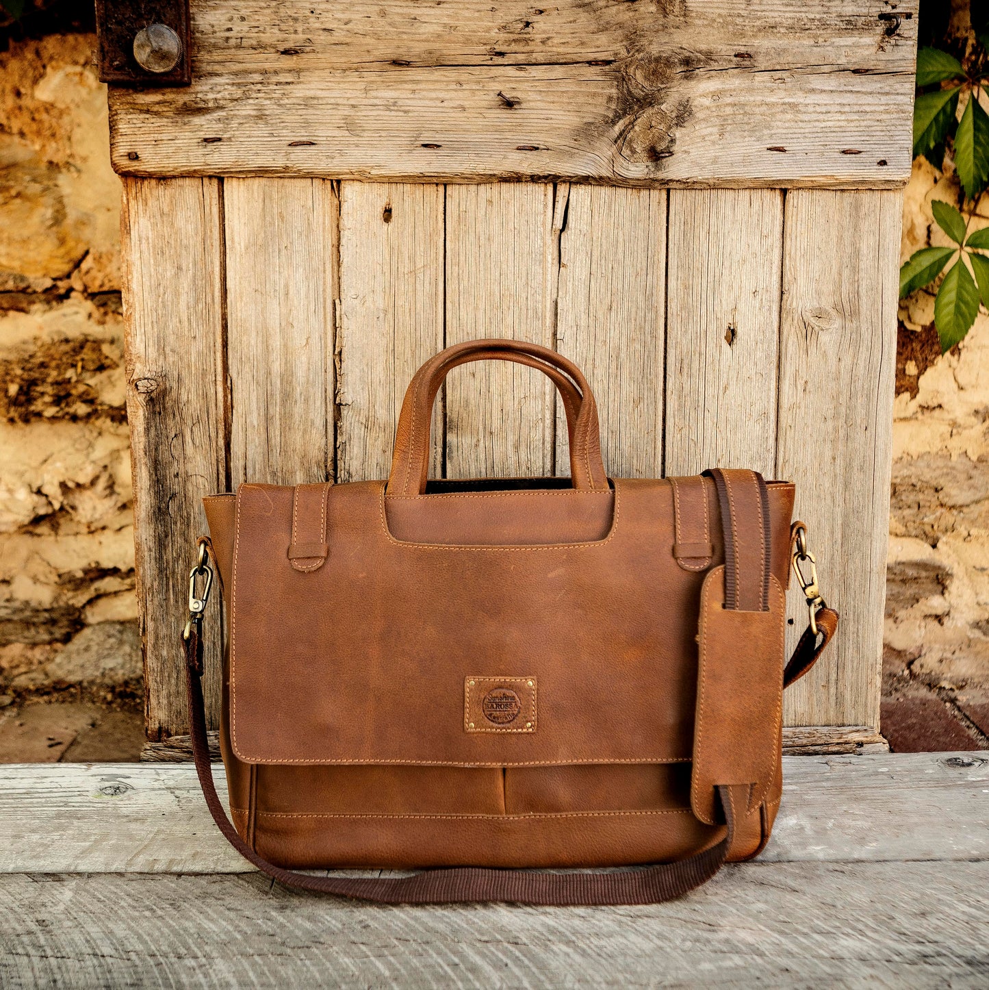 Buffalo Hide Leather Laptop Satchel