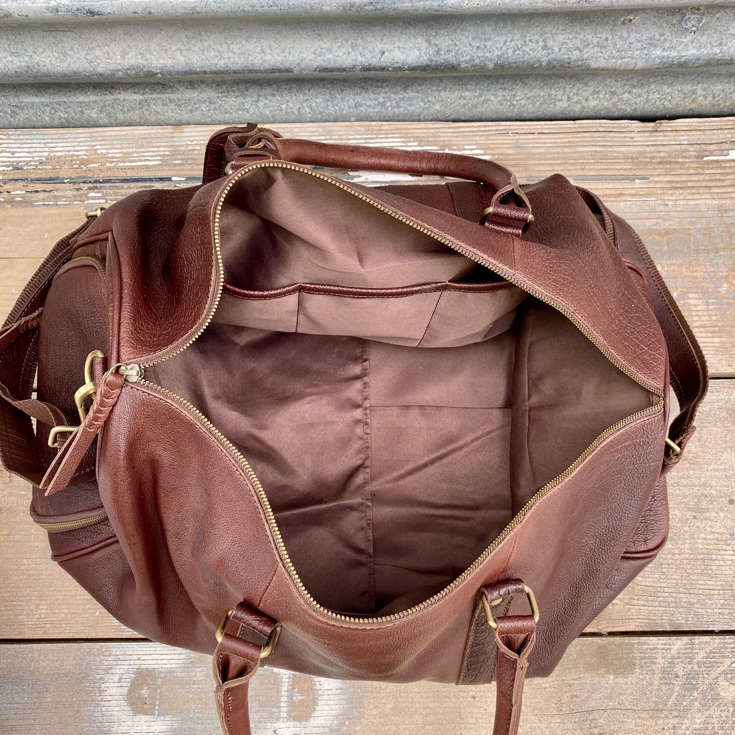 Vintage Leather Duffle/Sports Bag