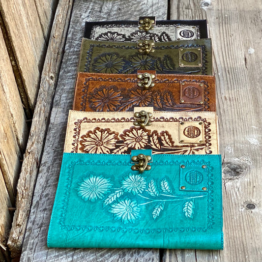 Carved Leather Journal Cover - A5