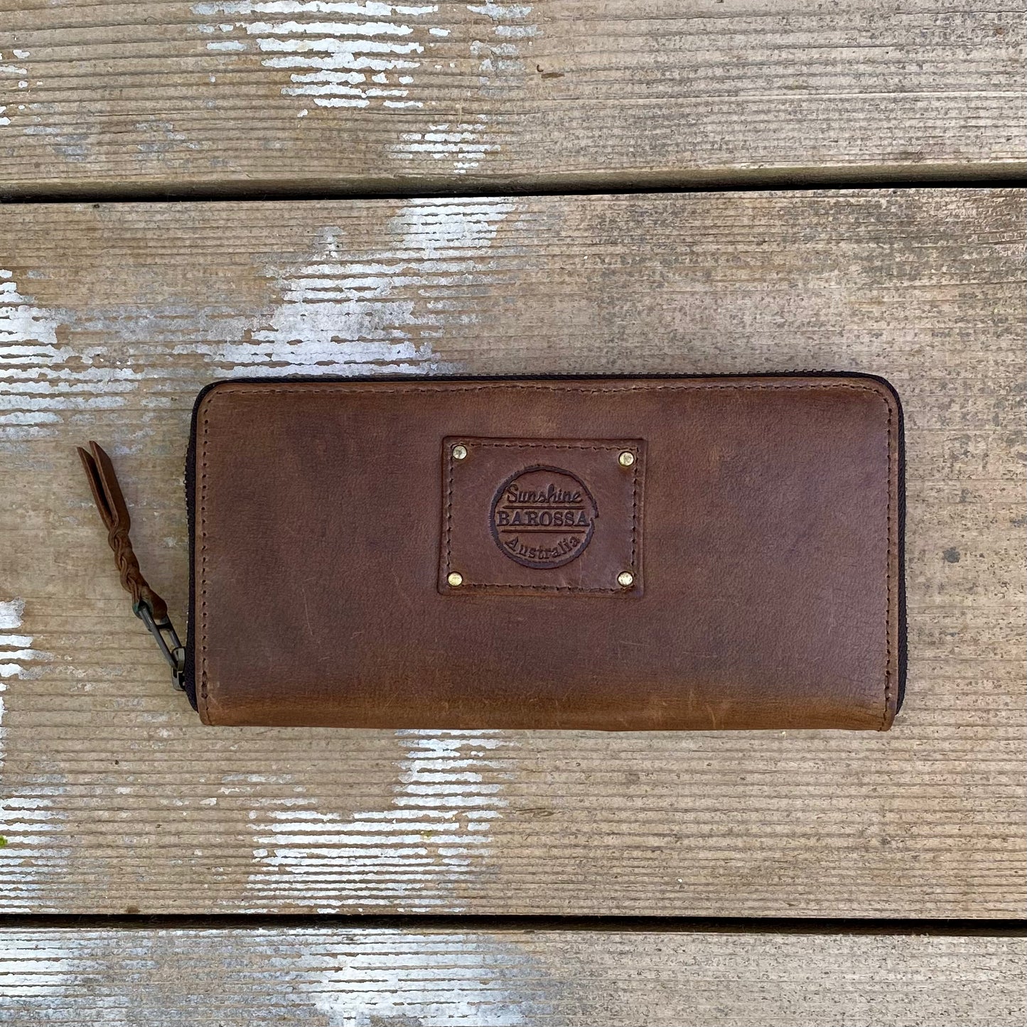 Slender Zippered Leather Purse / Wallet
