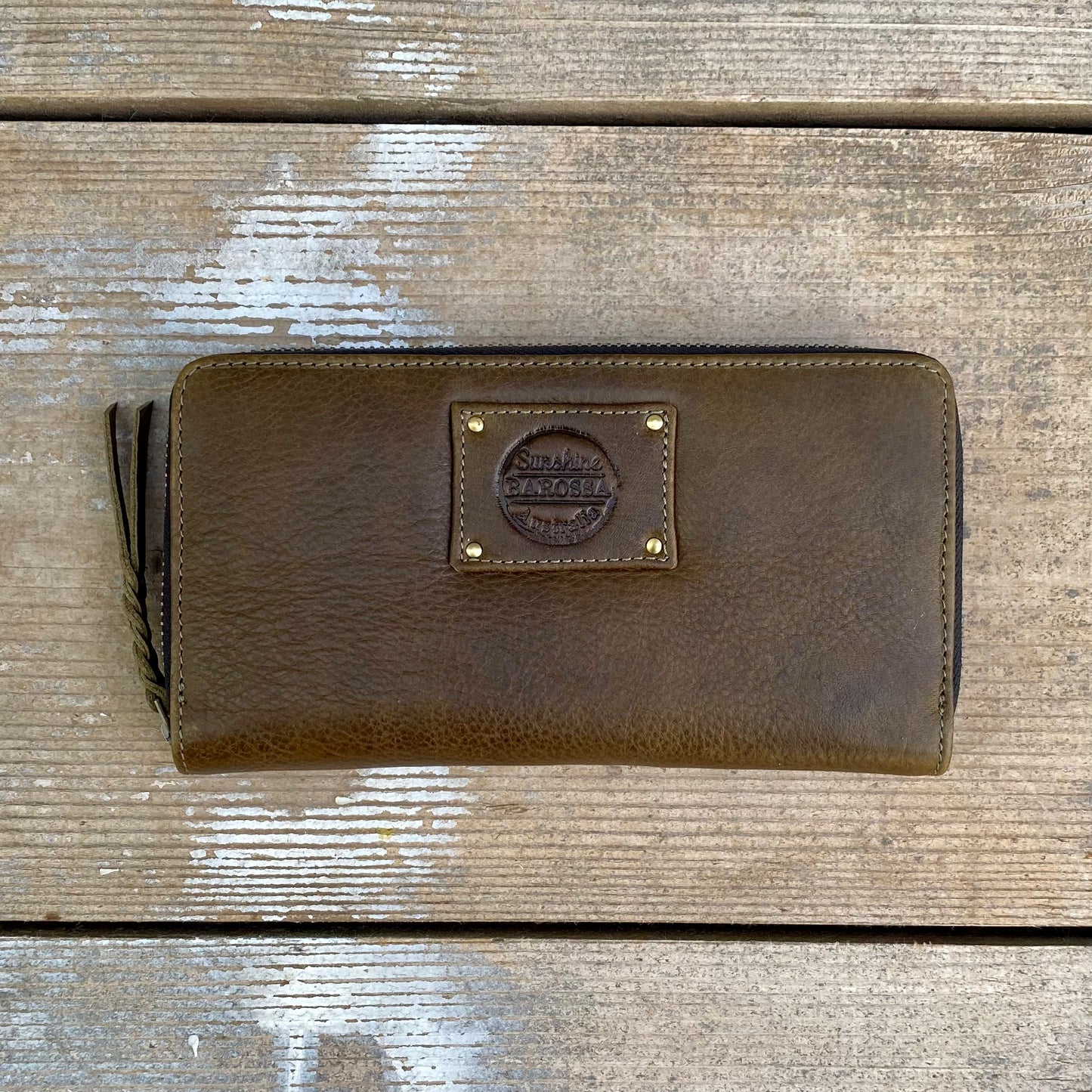 Slender Zippered Leather Purse / Wallet