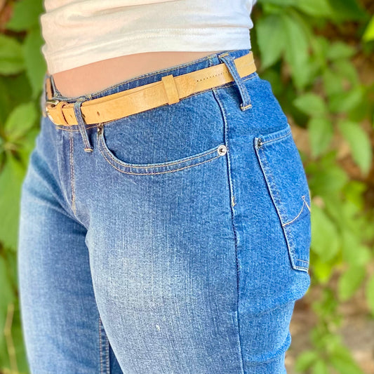 Thin Natural Leather Belt