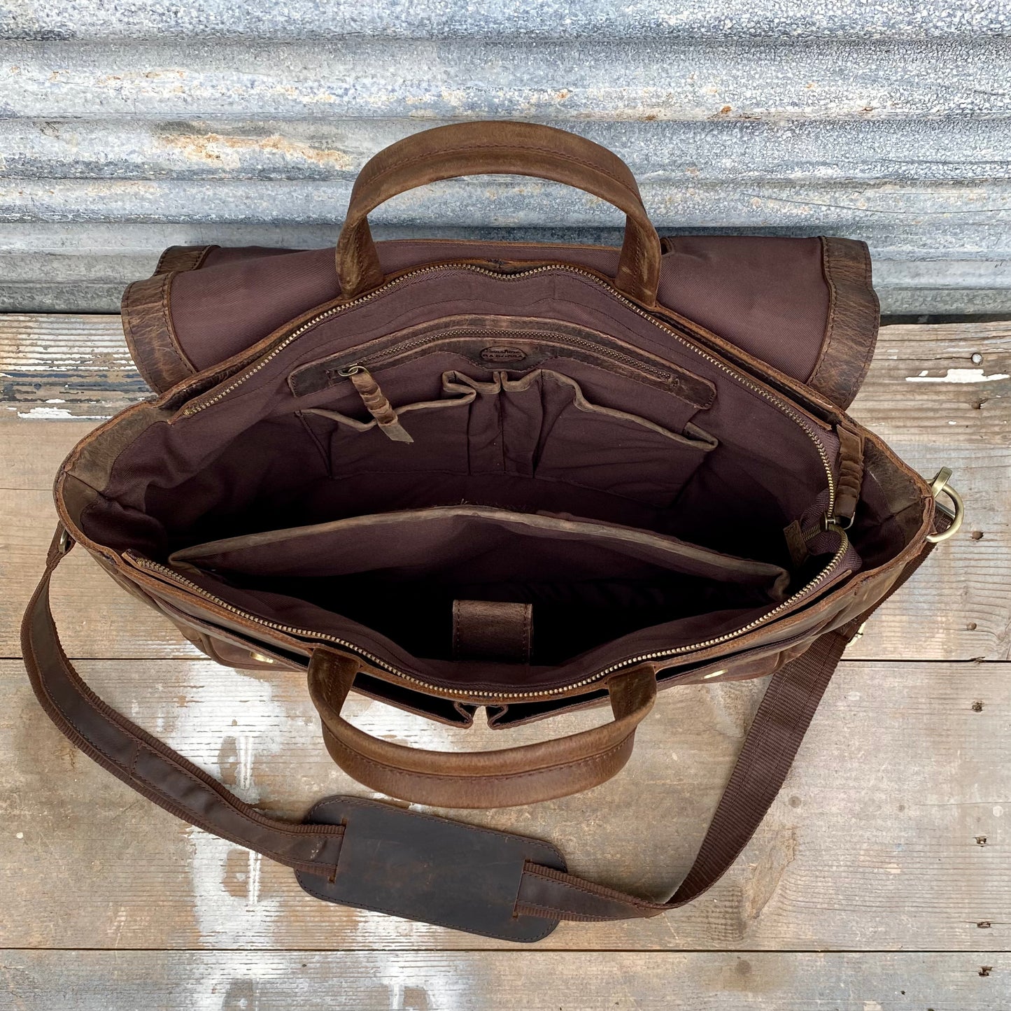 Buffalo Hide Leather Laptop Satchel
