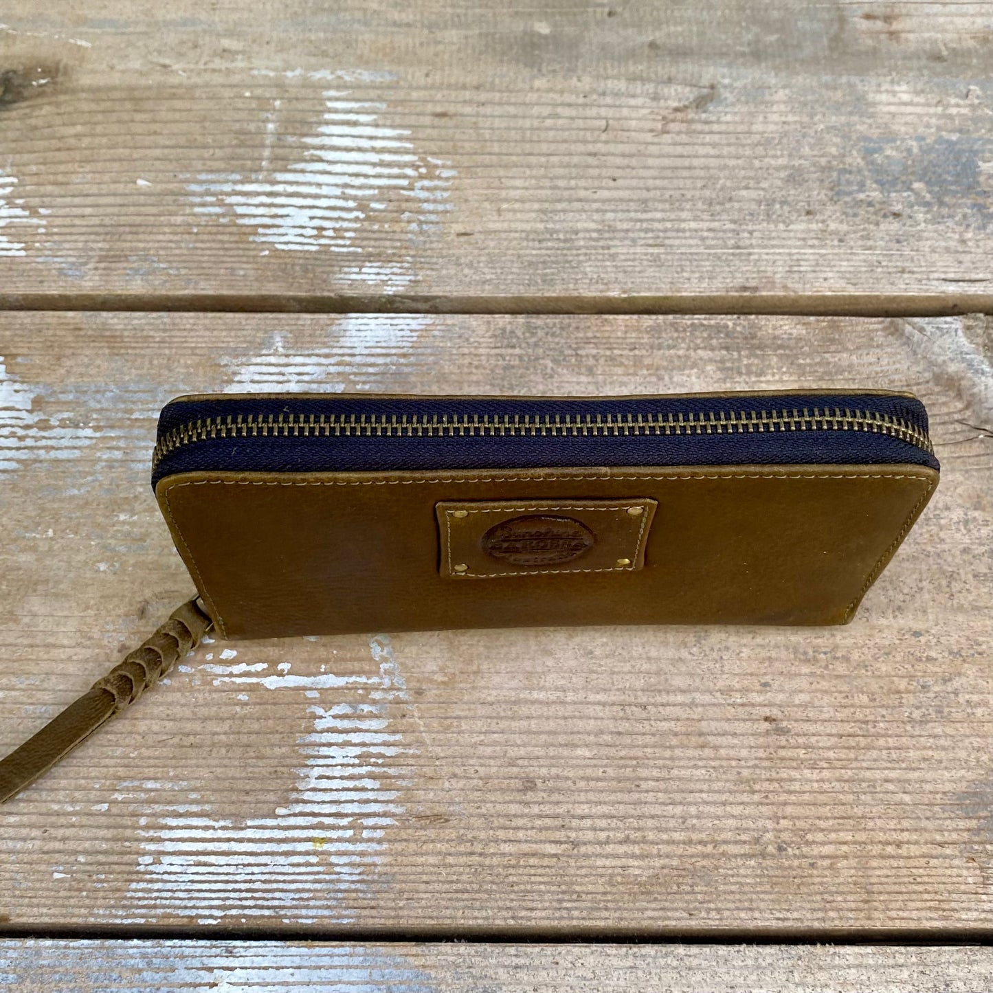 Slender Zippered Leather Purse / Wallet