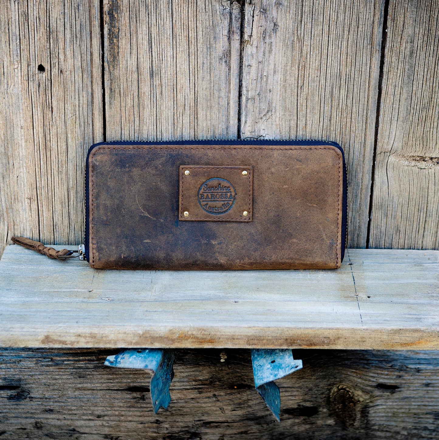 Slender Zippered Leather Purse / Wallet