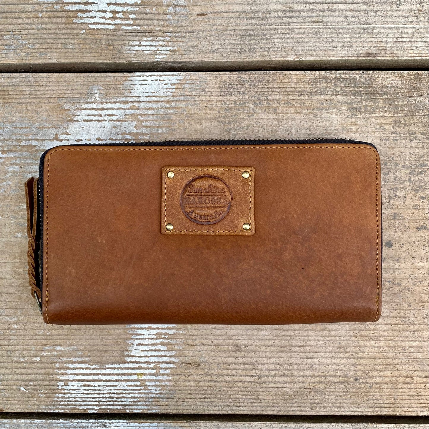 Slender Zippered Leather Purse / Wallet