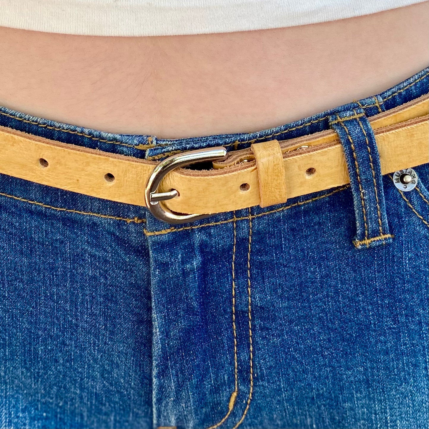 Thin Natural Leather Belt