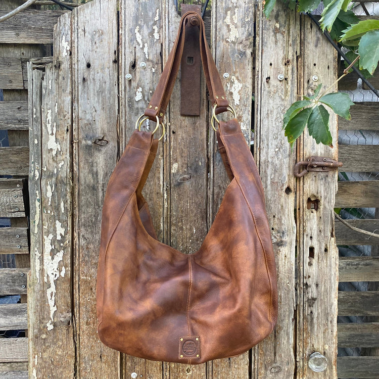 LARGE LEATHER SLOUCH / OVERNIGHTER