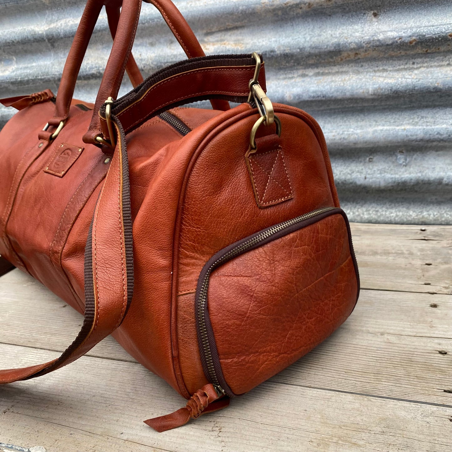 Vintage Leather Duffle/Sports Bag