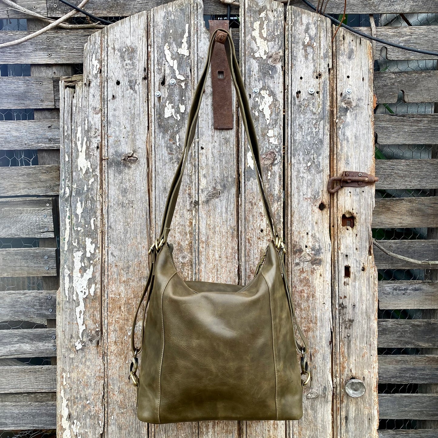 Convertible Leather Bag to Backpack