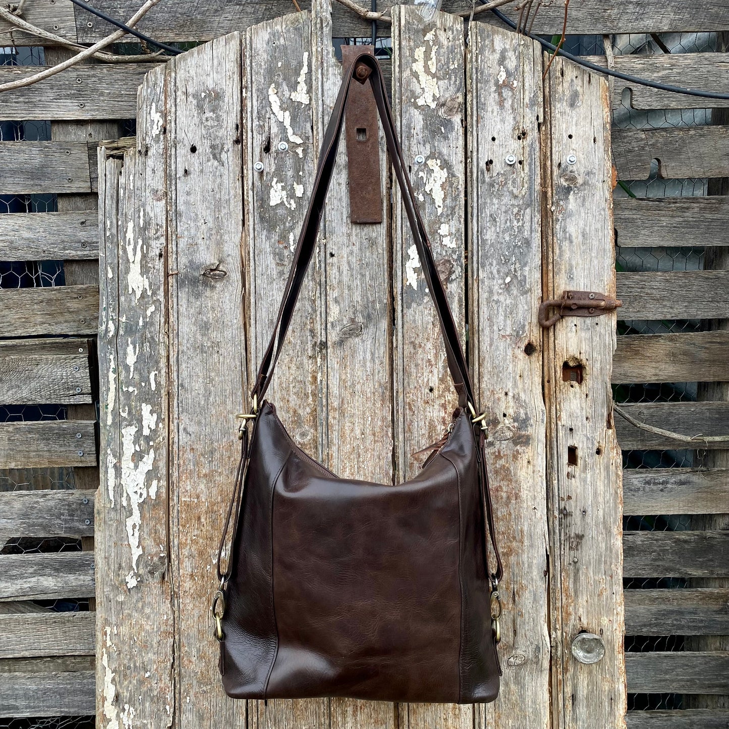 Convertible Leather Bag to Backpack