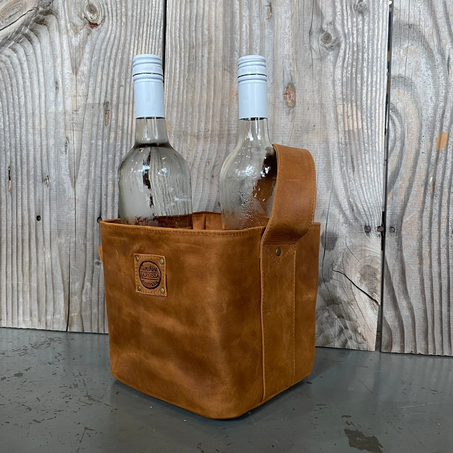 Quad Bottle Leather Wine Carrier