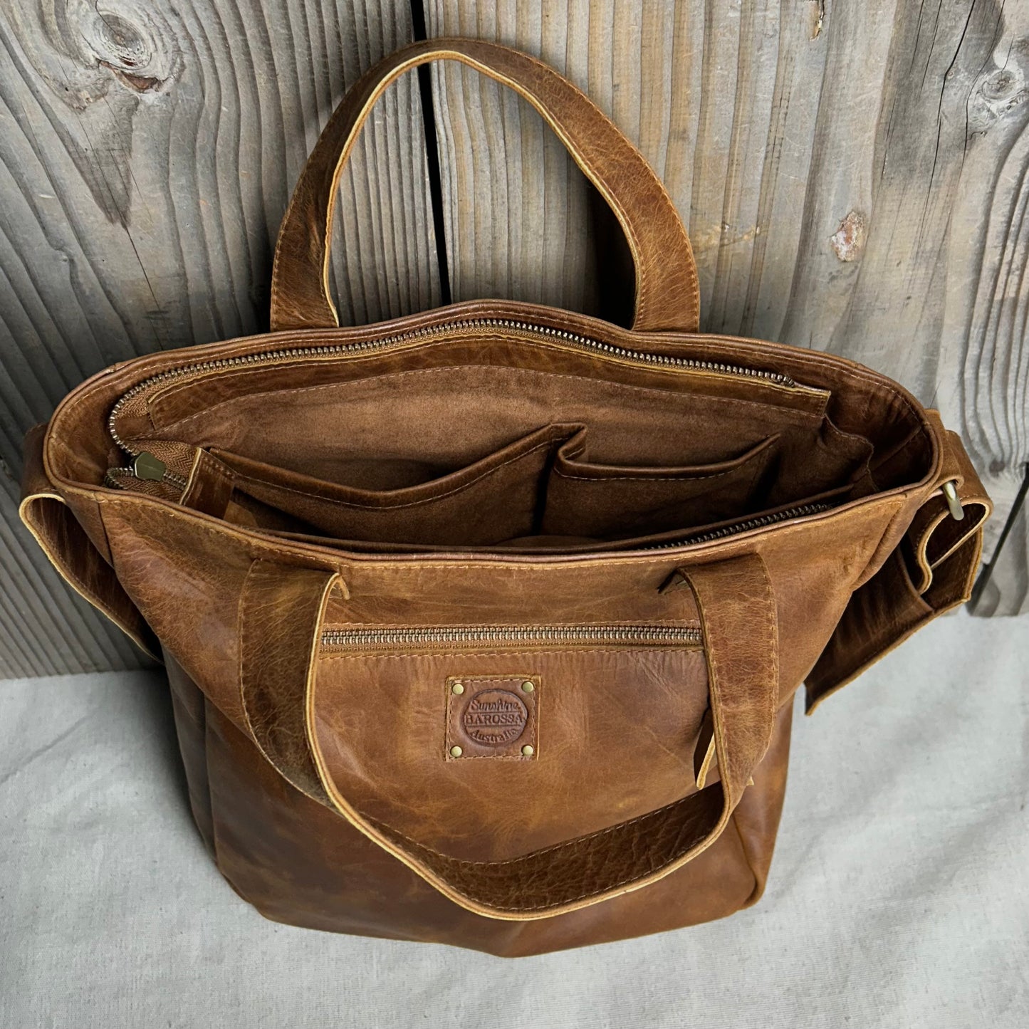 Twin-Handled Leather Work Bag