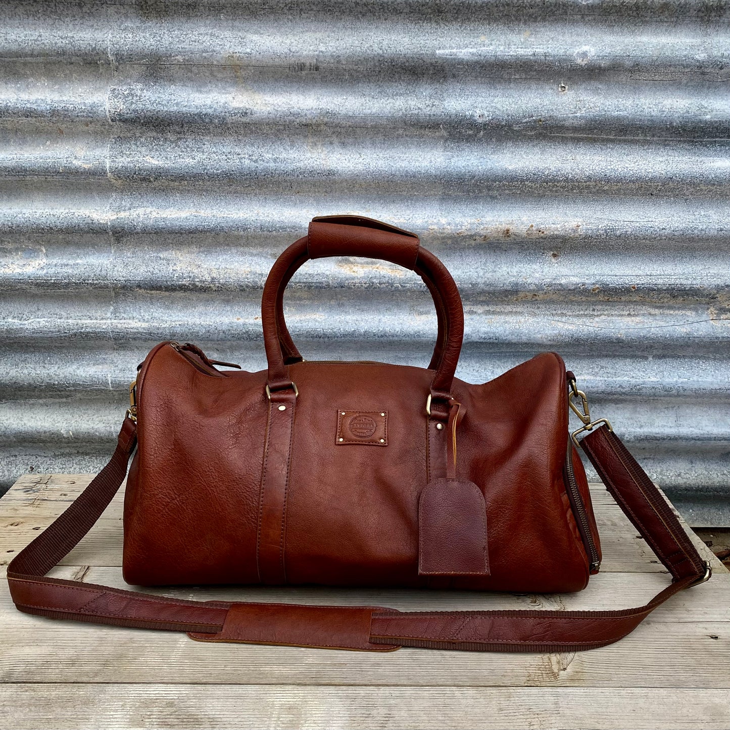 Vintage Leather Duffle/Sports Bag