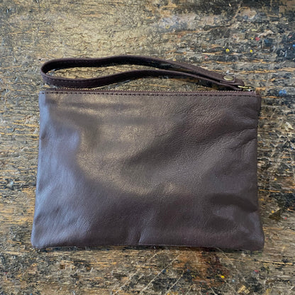 Leather Phone Clutch With Wrist Strap