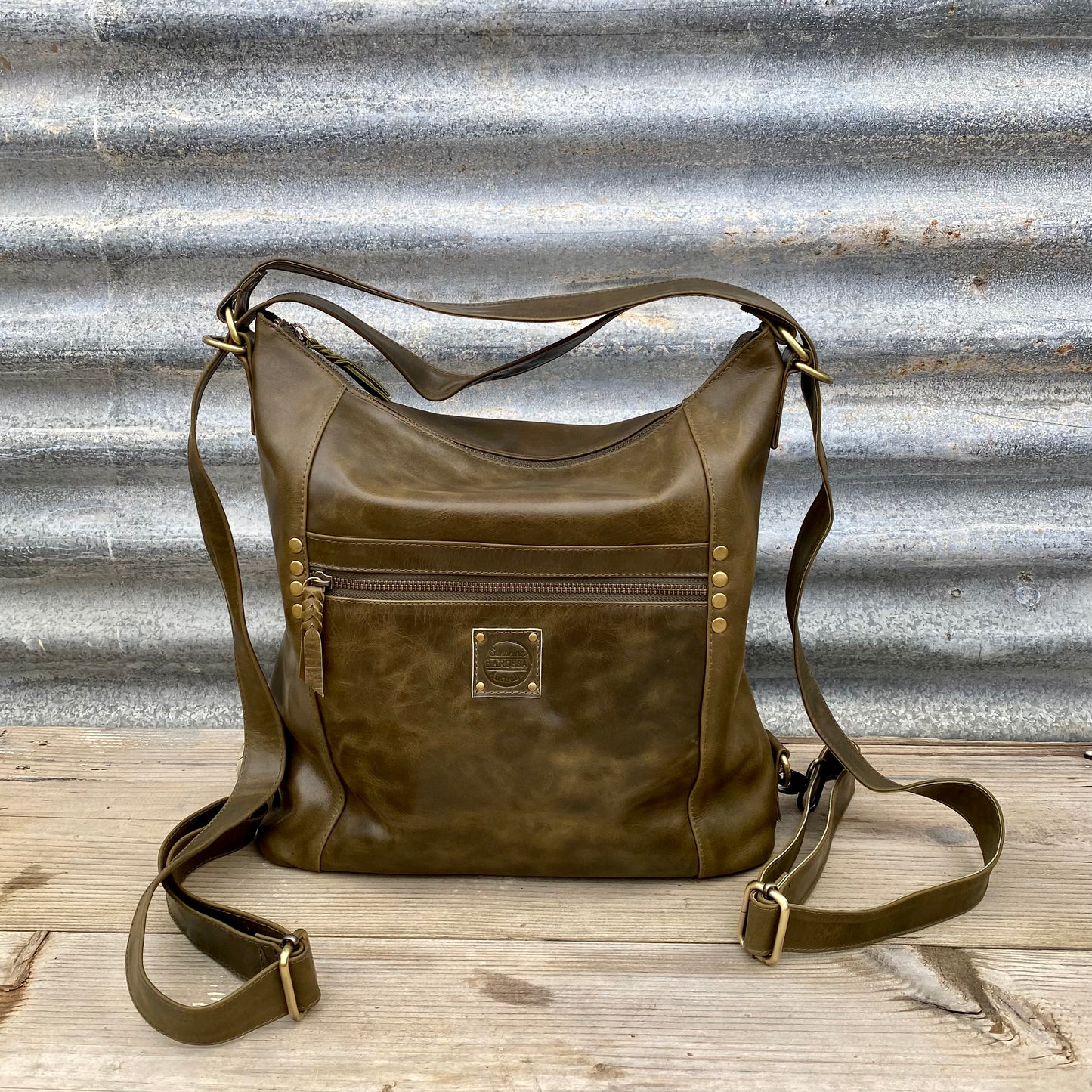 Convertible Leather Bag to Backpack