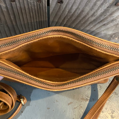 A Leather Double Compartment Clutch