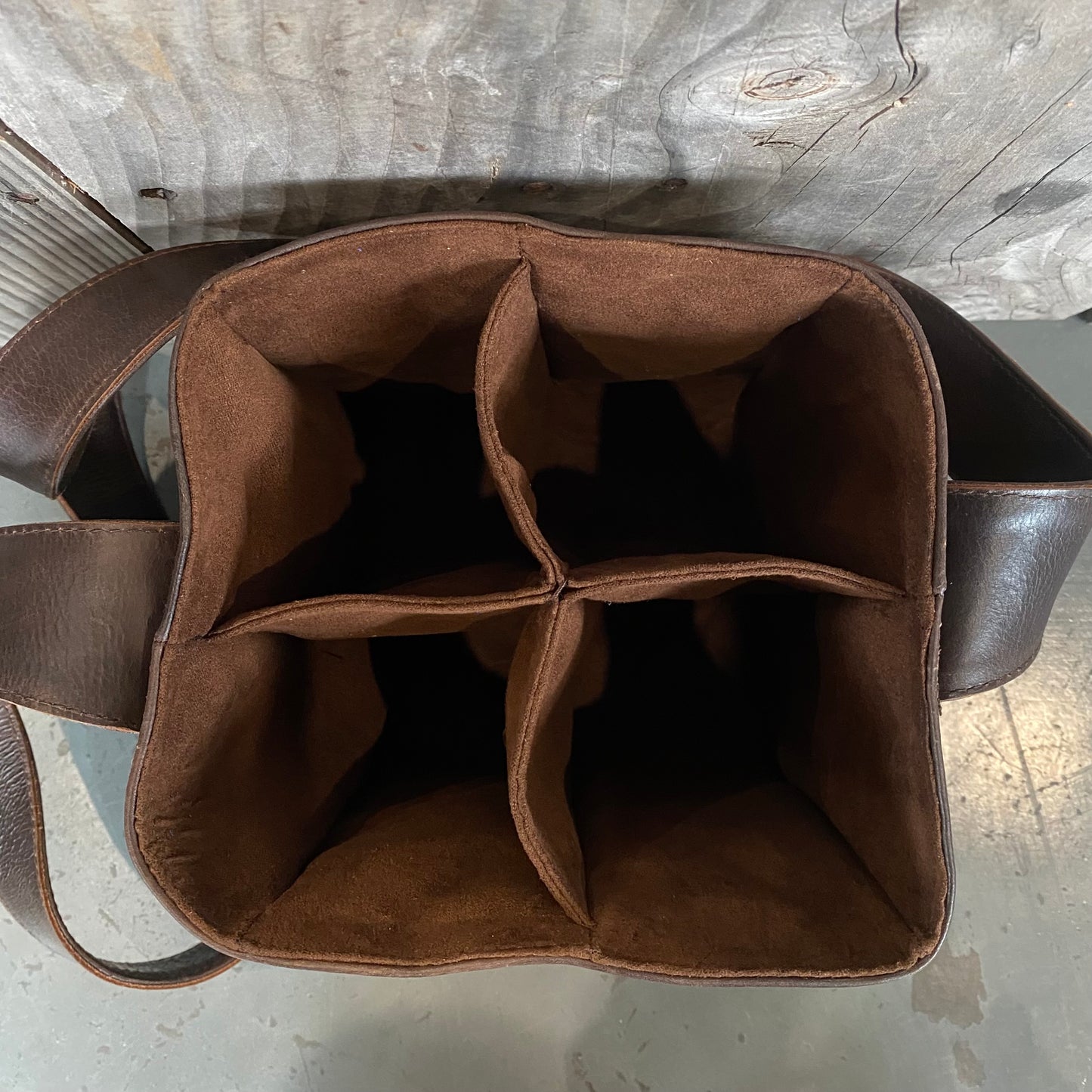 Quad Bottle Leather Wine Carrier