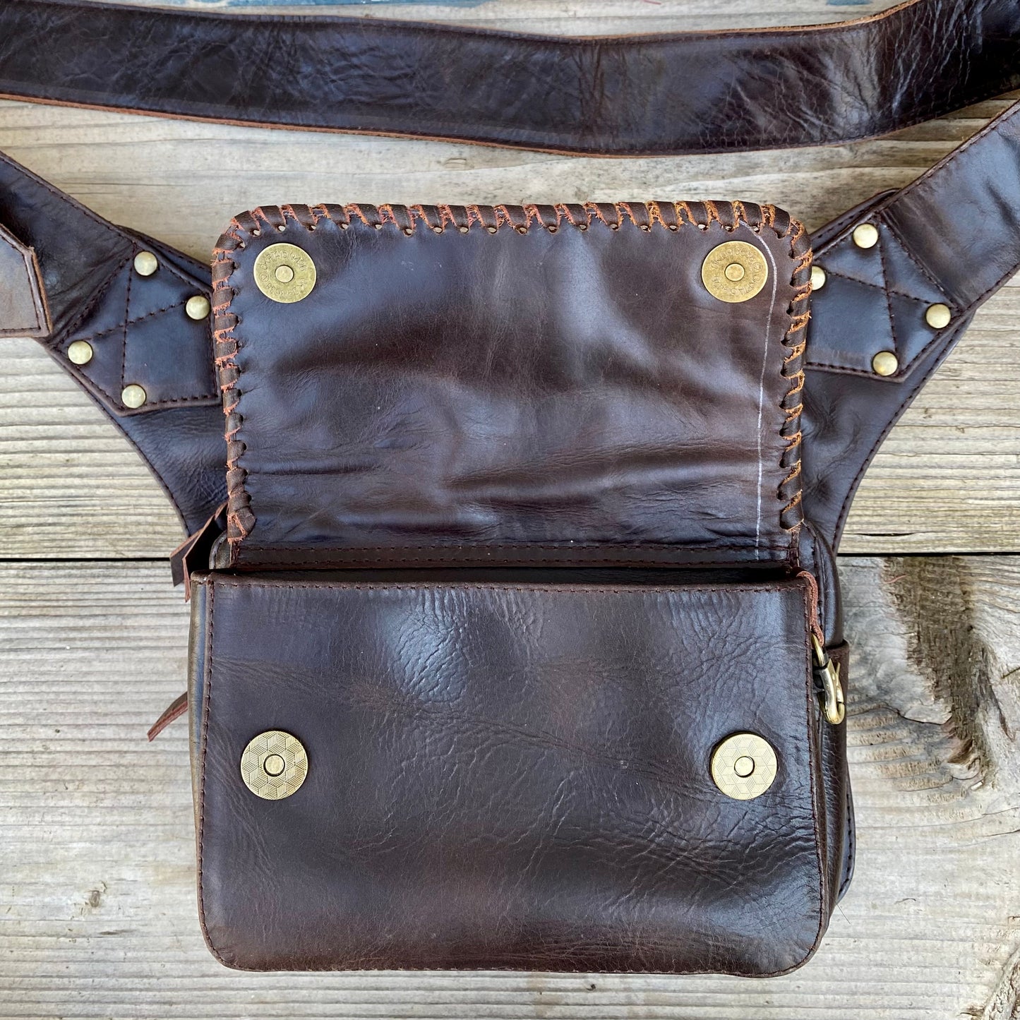 Leather Travel/Festival Waist or Across Body Bag