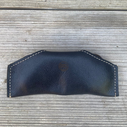 A Thin Leather Snap Lock Glasses Case