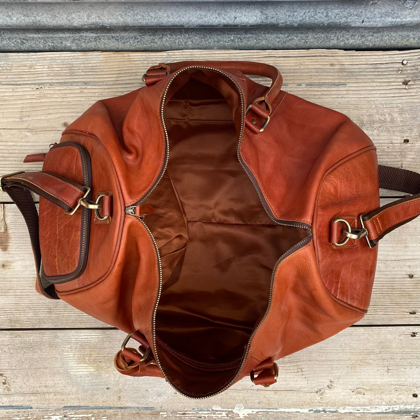 Vintage Leather Duffle/Sports Bag