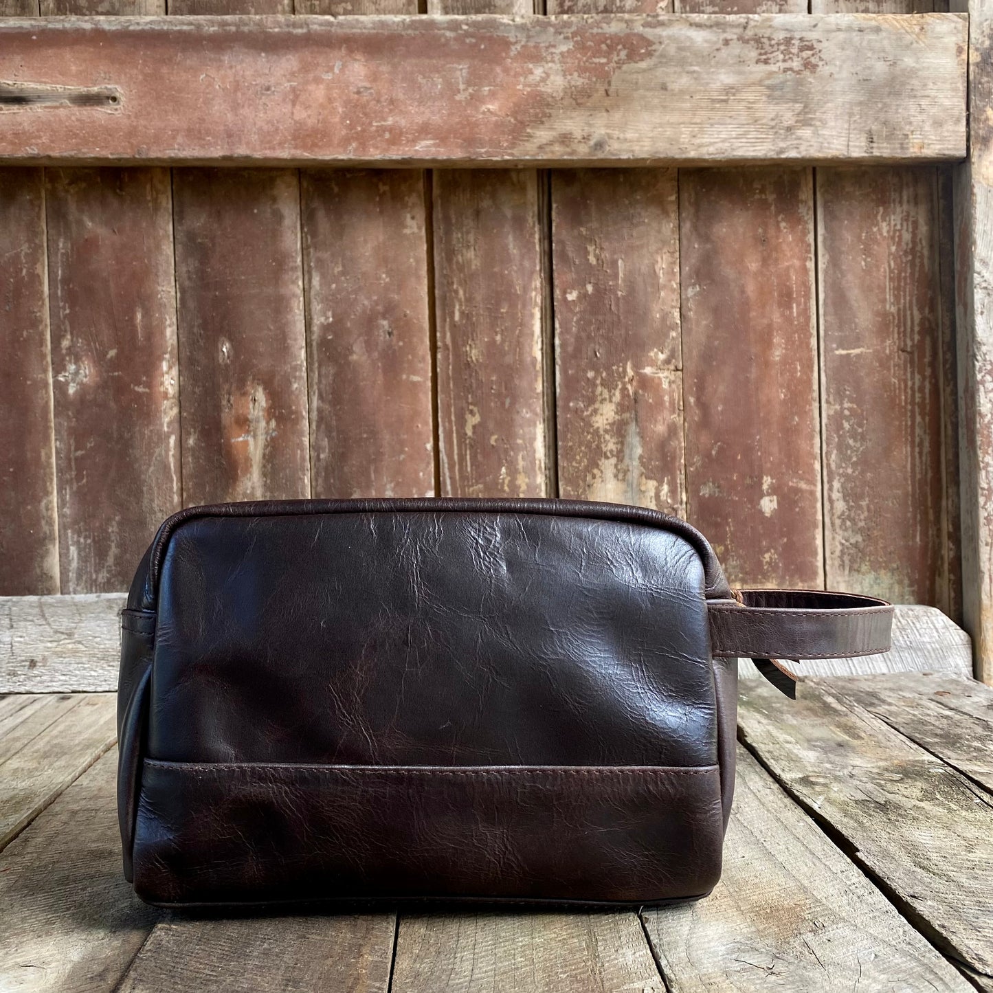 A Bit Bigger Leather Toiletry Bag / Wash Bag